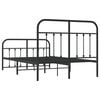 vidaXL Bedframe met hoofd- en voeteneinde metaal zwart 120x190 cm