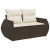 vidaXL 10-delige Loungeset met kussens poly rattan bruin