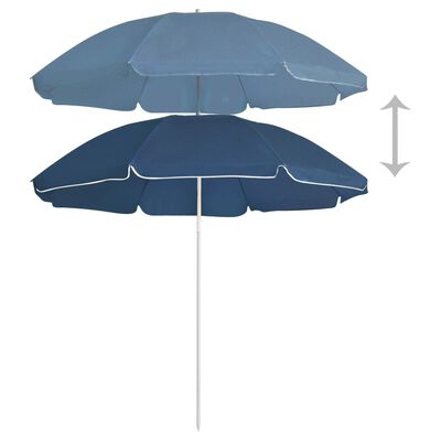 vidaXL Parasol met stalen paal 180 cm blauw