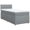 vidaXL Boxspring met matras stof lichtgrijs 80x200 cm