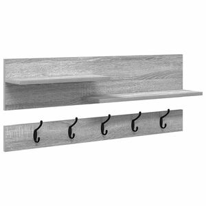 vidaXL Wandgemonteerde kapstok met plank Grijs Sonoma 90 x 15 x 36 cm