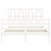 vidaXL Bedframe met hoofdbord massief hout wit 120x200 cm