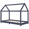 vidaXL Kinderbedframe massief grenenhout grijs 70x140 cm