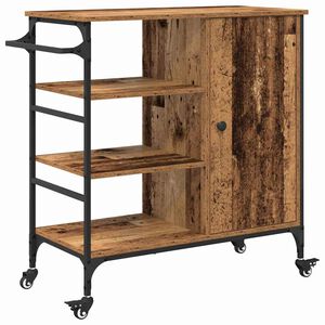 vidaXL Keuken Trolley Oudhout 87.5 x 39 x 84.5 cm Bewerkt hout