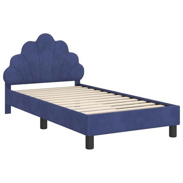 vidaXL Bedframe voor kinderen met hoofdbord Politieblauw 80 x 160 cm
