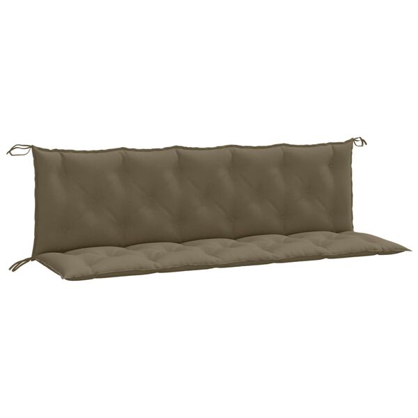 vidaXL Tuinbankkussens 2 st 180x50x7 cm stof gem&ecirc;leerd taupe