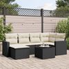 vidaXL 7-delige Loungeset met kussens poly rattan zwart