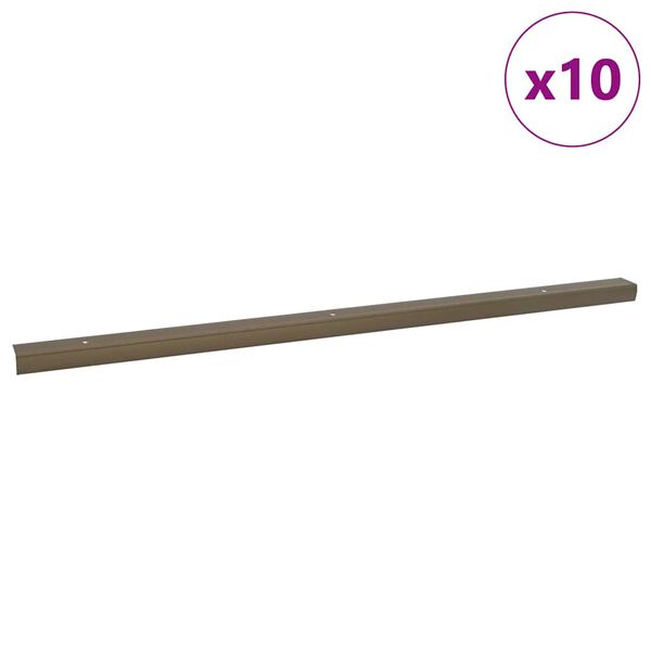 vidaXL Trapprofielen 10 pcs Bruin 67 cm Aluminium