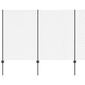 vidaXL gaashek met palen 10 x 1,5 m PVC-Coated Staal Grijs Mesh