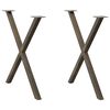 vidaXL Eettafelpoten 2 st X-vormig 80x(72-73) cm staal naturel