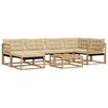 vidaXL Buiten bankenset 7 st Wit en Beige Massief Acaciahout