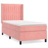 vidaXL Boxspring met matras fluweel roze 80x200 cm
