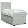 vidaXL Boxspring met matras fluweel lichtgrijs 80x200 cm