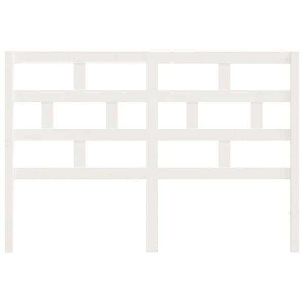 vidaXL Hoofdbord 126x4x100 cm massief grenenhout wit