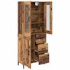 vidaXL Hoge kast met lade 2 pcs Oudhout Bewerkt hout