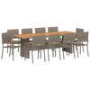 vidaXL Tuin eettafelset 11 st Grijs poly rattan