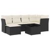 vidaXL 7-delige Loungeset met kussens poly rattan zwart