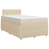 vidaXL Boxspringbed met matras Cr&egrave;mekleurig 120 x 190 cm Stof