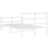 vidaXL Bedframe met hoofd- en voeteneinde metaal wit 120x200 cm