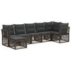 vidaXL Tuinbankenset 7 st Grijs poly rattan