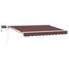 vidaXL Handmatige Luifelhouder met LED's Bruin en wit 2,5 x 2 m