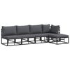 vidaXL Tuin Sofa Set met kussen 5 pcs Zwart Aluminium
