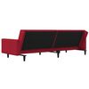 vidaXL Slaapbank 2-zits met 2 kussens en voetenbank fluweel wijnrood