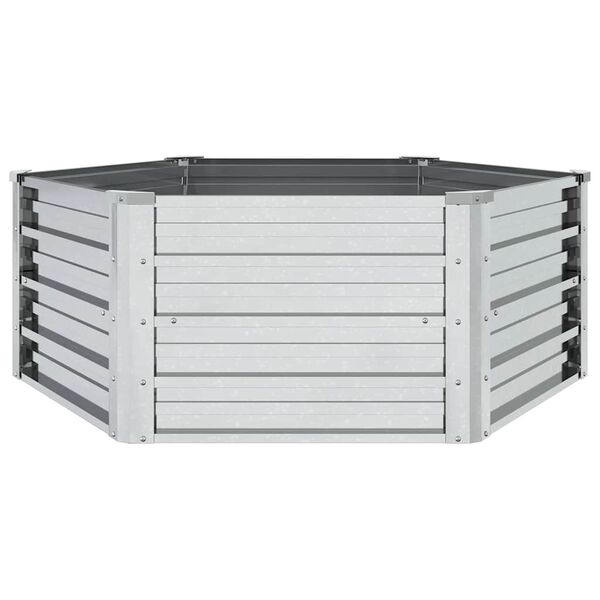 vidaXL Plantenbak verhoogd 129x45 cm gegalvaniseerd staal zilverkleur