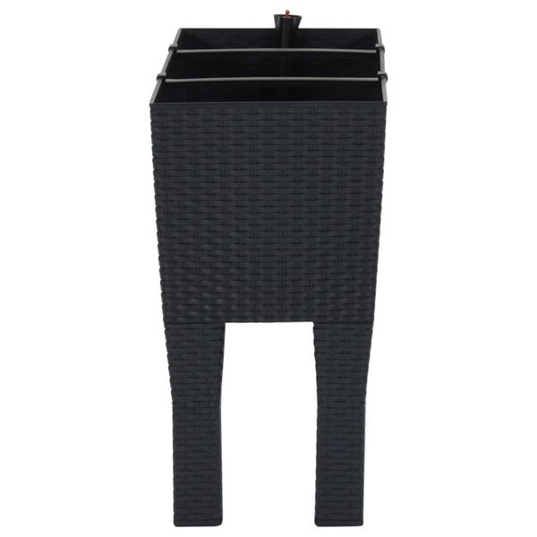 vidaXL Plantenbak verhoogd 60x25x46 cm PP rattan antracietkleurig