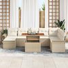 vidaXL Tuin Sofa Set met opslag 9 pcs Beige Poly riet