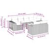 vidaXL 11-delige Loungeset met kussens poly rattan grijs