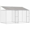 vidaXL Hondenkooi met Dak zilver 400 x 200 x 256 cm Staal en PE