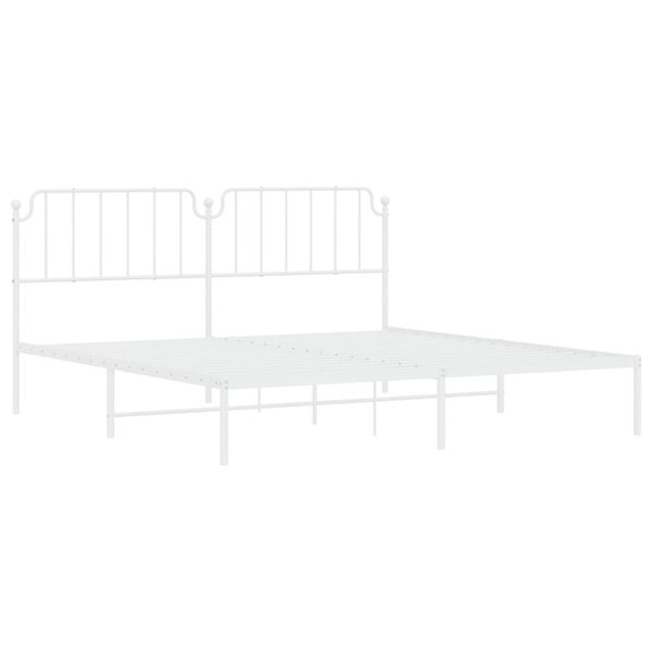 vidaXL Bedframe met hoofdbord metaal wit 200x200 cm
