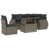vidaXL 6-delige Loungeset met kussens poly rattan grijs