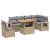 vidaXL 7-delige Loungeset met kussens poly rattan beige