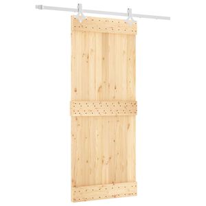vidaXL Schuifdeur Natuurlijk en Wit 85 x 210 cm Massief Grenenhout