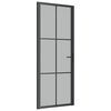 vidaXL Binnendeur 83x201,5 cm matglas en aluminium zwart