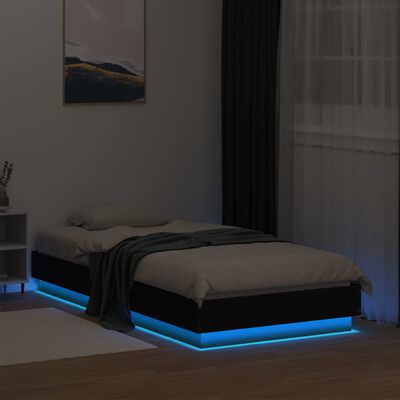 vidaXL Bedframe met LED-verlichting zwart 90x190 cm