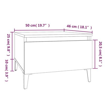 vidaXL Bijzettafels 2 st 50x46x35 cm bewerkt hout gerookt eikenkleurig