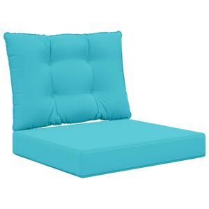 vidaXL Buiten bankkussen 2 pcs Turquoise Polyester