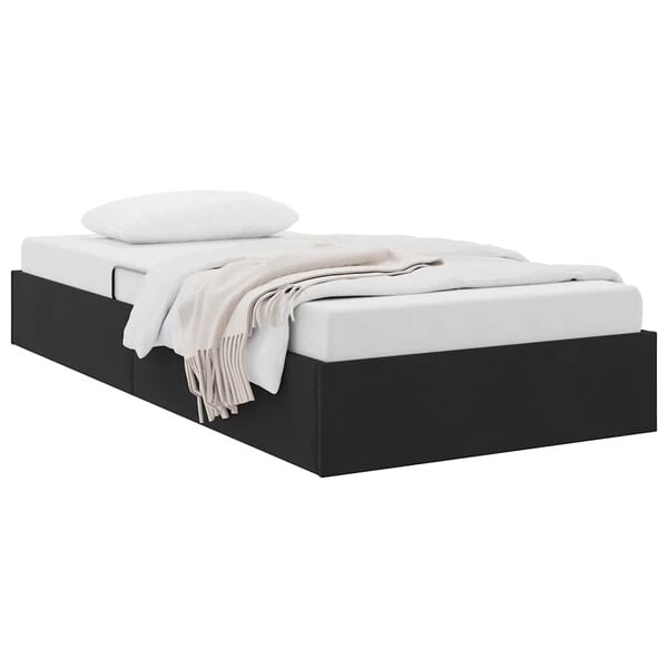 vidaXL Opslag bed met matras met hoofdeinde Zwart 90 x 190 cm Fluweel