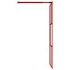 vidaXL Inloopdouchewand transparant 90x195 cm ESG-glas rood