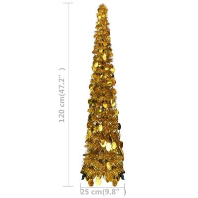 vidaXL Kunstkerstboom pop-up 120 cm PET goudkleurig