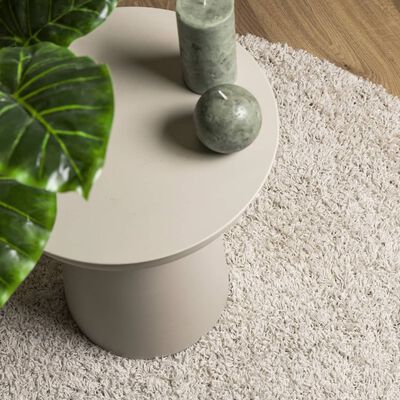 vidaXL Vloerkleed PAMPLONA shaggy hoogpolig modern Ø 120 cm crèmekleur