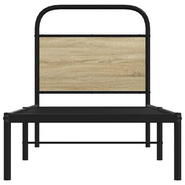 vidaXL Bedframe zonder matras bewerkt hout sonoma eikenkleur 80x200 cm