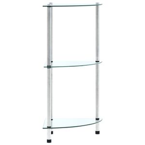 vidaXL Kastje 3-laags 30x30x67 cm gehard glas transparant