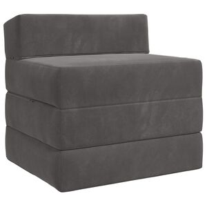 vidaXL Vouwbare Bankbed Donkergrijs 200 x 70 x 15 cm Fluweel