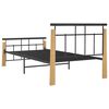 vidaXL Bedframe metaal en massief eikenhout 90x200 cm