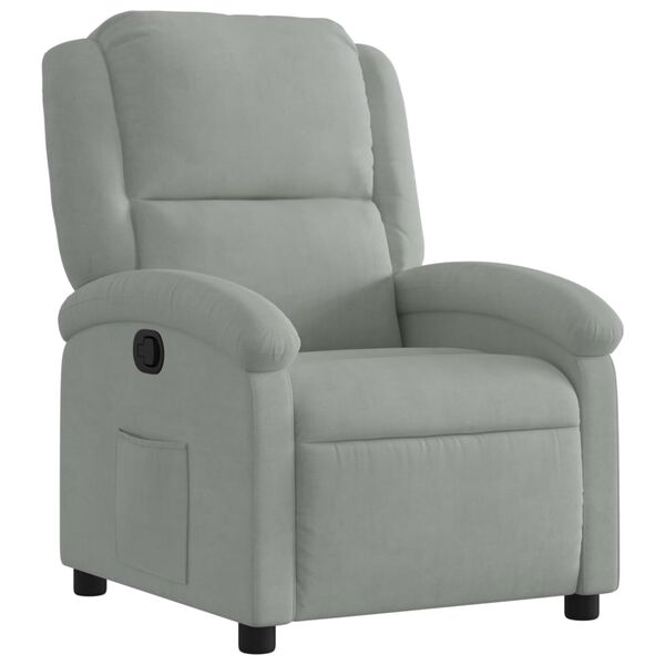 vidaXL Relaxfauteuil Lichtgrijs Fluweel