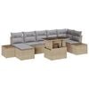 vidaXL Tuin Sofa Set 8 st Beige en Licht Grijs poly rattan
